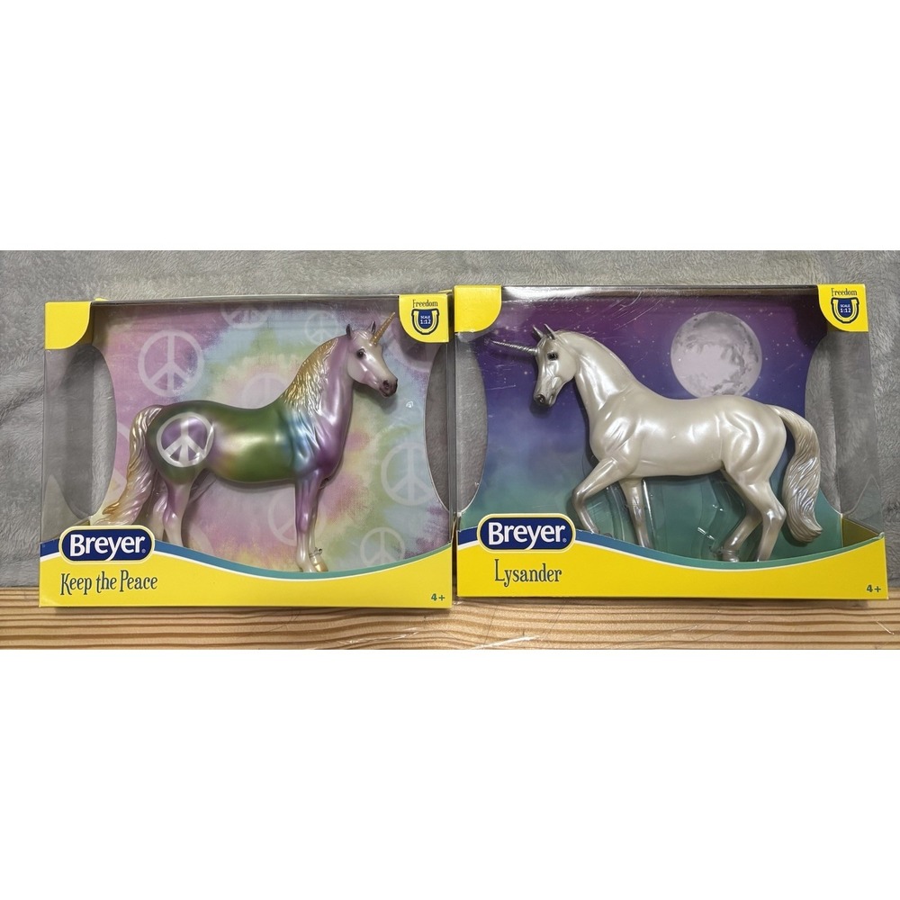 BREYER  Lot 2‎ UNICORN KEEP THE PEACE #62097 2022 TIE DYED Lysander 1 Freedom